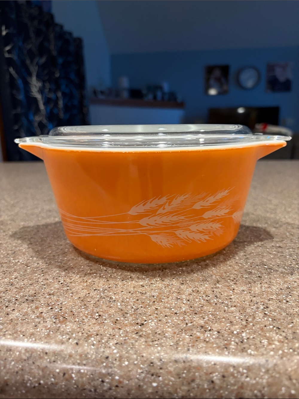 Vintage 1980s Pyrex Autumn Harvest 1.5 QT Glass Casserole Dish with lid